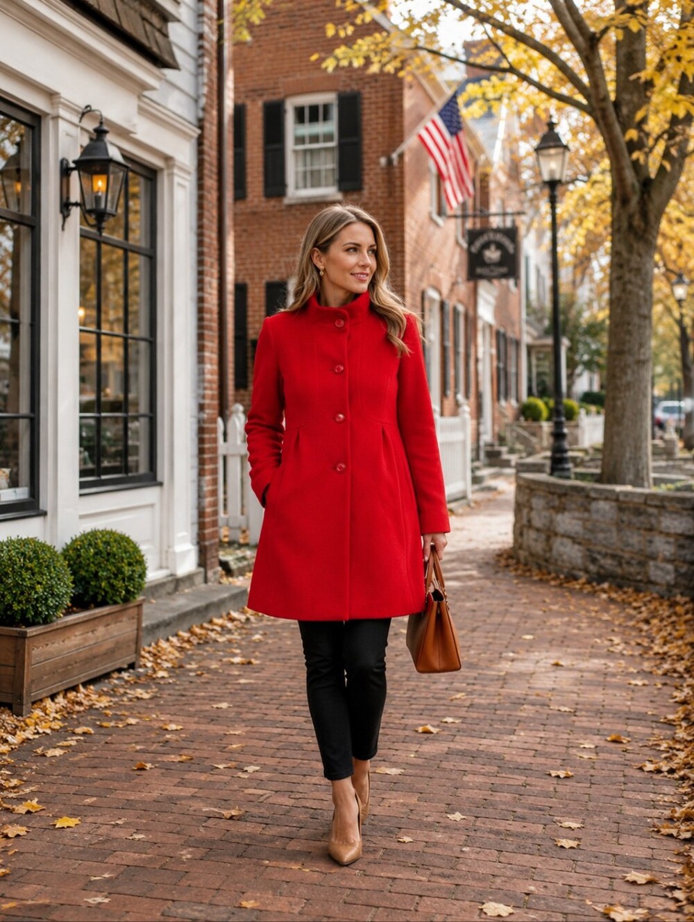 J. Crew Red Wool Blend Lady Day Style Princess Coat